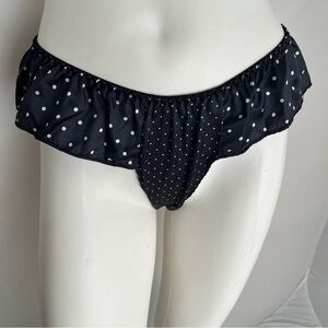 Berlei black and white polka dot satin flutter panty